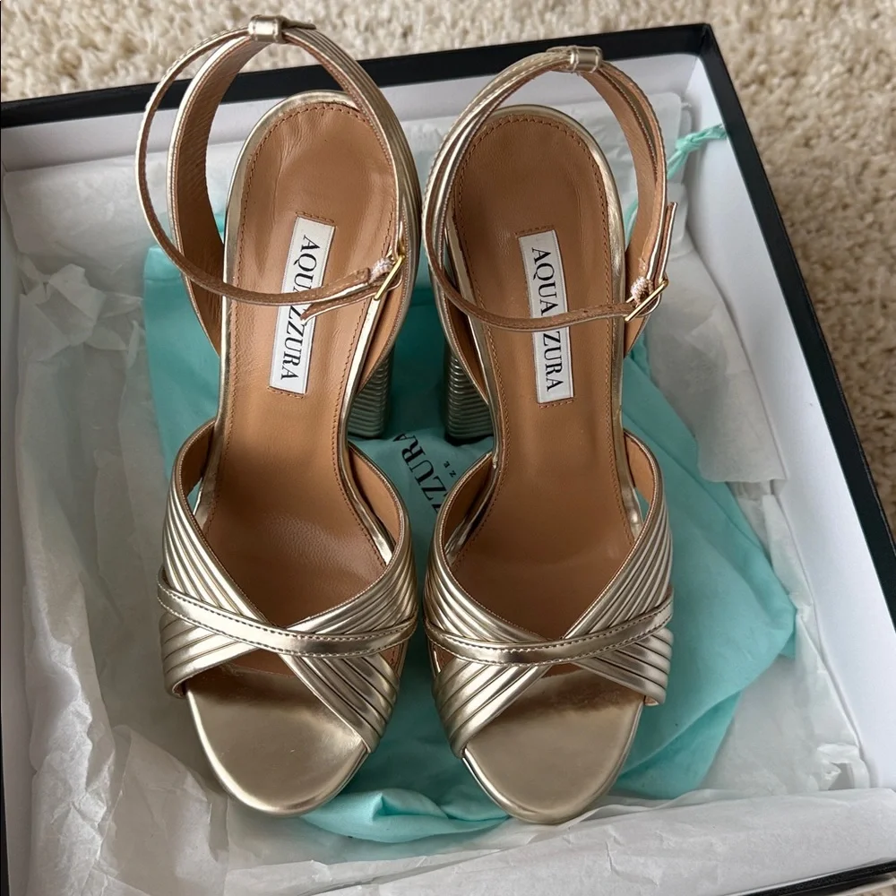 Aquazzura Sundance Plateau 140 (Light Gold)